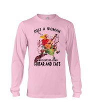 Guitar Cat Just a woman who loves playing guitar Long Sleeve Tee tile