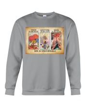 Knitting Jesus in her heart Yarn in her hand Crewneck Sweatshirt tile