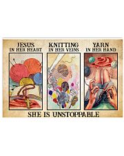 Knitting Jesus in her heart Yarn in her hand Horizontal Poster tile