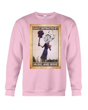 Guitar Easily distracted by music Crewneck Sweatshirt tile