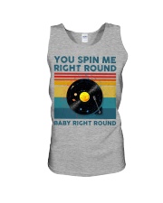 Vinyl Record You spin me right around Unisex Tank tile