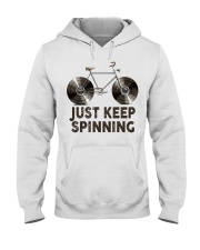 Vinyl Record Keep spinning Hooded Sweatshirt front