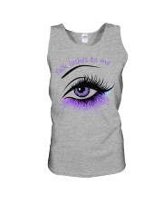 Makeup Talk lashes to me Unisex Tank tile