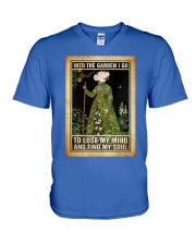 Gardening Into the garden I go V-Neck T-Shirt tile