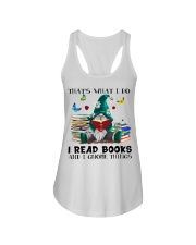 Book Read books and Gnome things Ladies Flowy Tank tile