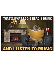 Book Read Drink Listen to music 36x24 Poster front
