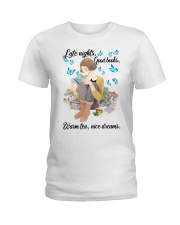 Book Late nights Good books Warm tea Nice dreams Ladies T-Shirt tile