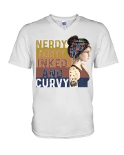 Reading Nerdy059 V-Neck T-Shirt tile