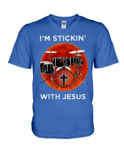 Drum Stickin' With Jesus V-Neck T-Shirt tile