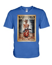 Cello That's what I do I play cello V-Neck T-Shirt tile
