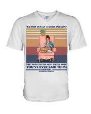 Book I'm not really a book person V-Neck T-Shirt tile