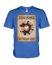 Vinyl Records You make my heart spin V-Neck T-Shirt tile