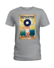 Vinyl And into the beach I go Ladies T-Shirt tile