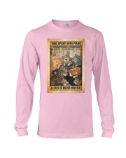 Time spent with piano and cats is never wasted Long Sleeve Tee tile