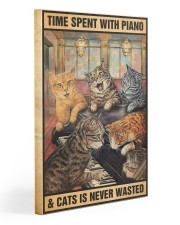 Time spent with piano and cats is never wasted Gallery Wrapped Canvas Prints tile