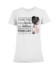 Book039 Books Tattoos Born in February Premium Fit Ladies Tee tile