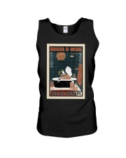 Book and wine are my therapy Unisex Tank tile