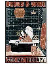 Book and wine are my therapy 24x36 Poster front