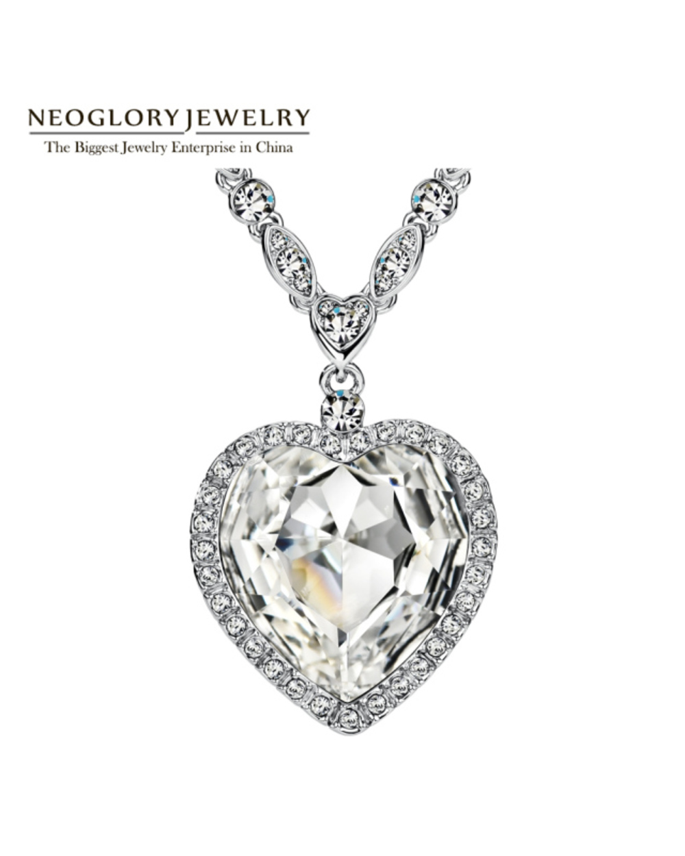 Neoglory Blue Heart of the Ocean Necklace For Women template