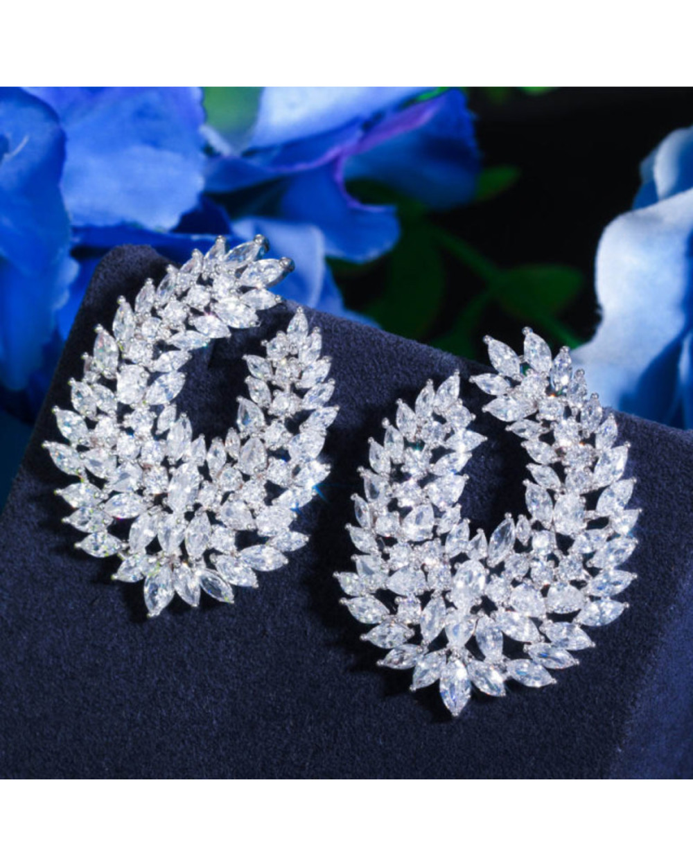 Luxury Popular Waterdrop Full Mirco Paved Cubic Zircon Naija Earring template