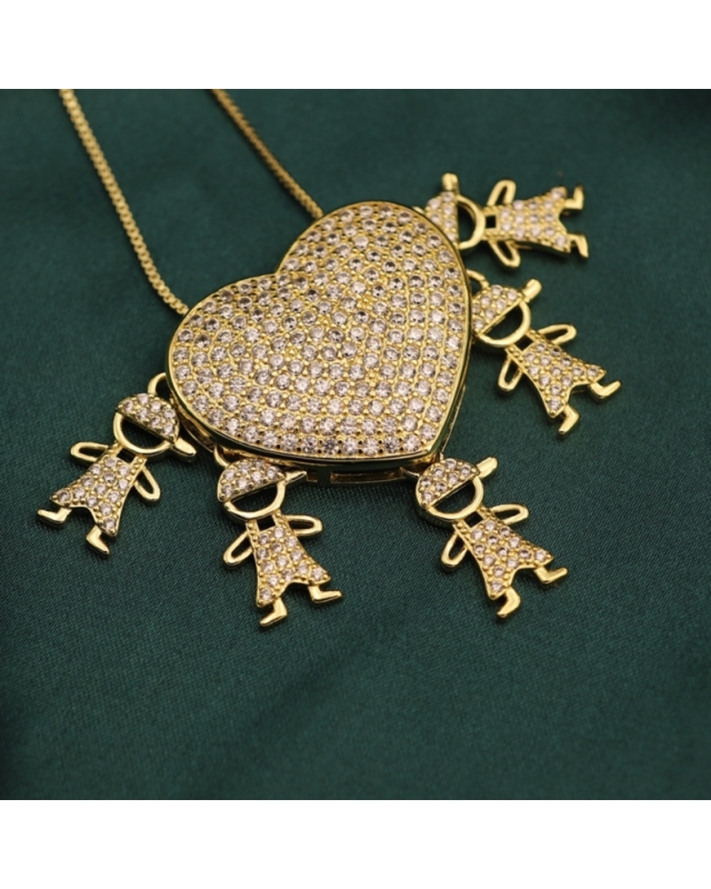 Luxury Heart Boy Girl Pendant Necklace template