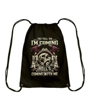 Hell's Coming With Me - Front side Drawstring Bag thumbnail