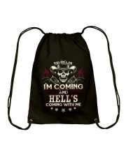 Hell's coming with me - Back side Drawstring Bag thumbnail