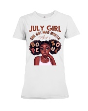 July girl she got mad hustle and a dope soul Premium Fit Ladies Tee tile