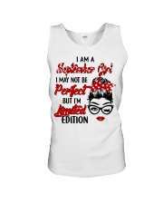 September Girl i may not be perfect design printed Unisex Tank tile