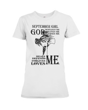 September girl god designed me design printed Premium Fit Ladies Tee tile