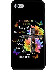 December Girl I may not be perfect but Jesus thinks I'm to die for Faith Phone Case tile