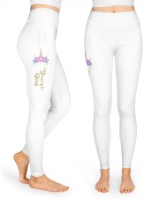 June girl happy birthday design printed High Waist Leggings tile