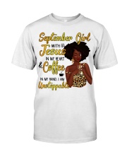 September Girl with Jesus in my heart design Premium Fit Mens Tee tile