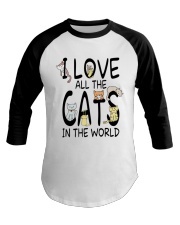 I love all the cats in the world Baseball Tee tile