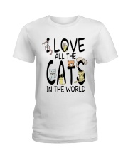 I love all the cats in the world Ladies T-Shirt tile