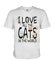 I love all the cats in the world V-Neck T-Shirt tile