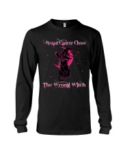 Breast cancer chose the wrong witch Long Sleeve Tee tile