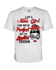 June Girl i may not be perfect design printed V-Neck T-Shirt tile