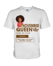 November Queen Bown sugar design T-shirt printed V-Neck T-Shirt tile