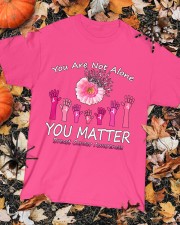 You are not alone you matter breast cancer awareness Classic T-Shirt custom-t-shirts-classic-lifestyle-front-320