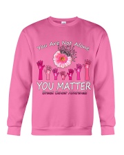 You are not alone you matter breast cancer awareness Crewneck Sweatshirt tile