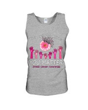 You are not alone you matter breast cancer awareness Unisex Tank tile
