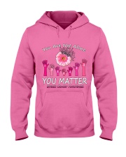 You are not alone you matter breast cancer awareness Hooded Sweatshirt tile