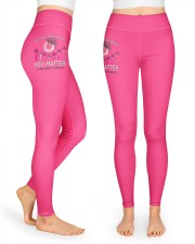 You are not alone you matter breast cancer awareness High Waist Leggings tile