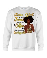 June Girl with Jesus in my heart design Crewneck Sweatshirt tile