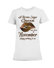 November Queen Happy birthday design printed Premium Fit Ladies Tee tile