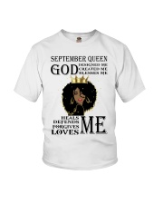 September Queen god designed me design printed Youth T-Shirt tile