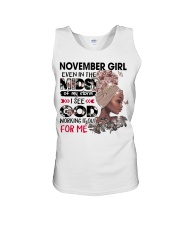 November Girl even in the midst design printed Unisex Tank tile
