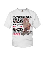 November Girl even in the midst design printed Youth T-Shirt tile