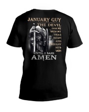 January Guy The Devil Saw Me With My Head Down V-Neck T-Shirt tile